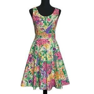 Vintage Floral Dress with Tulle Underskirt